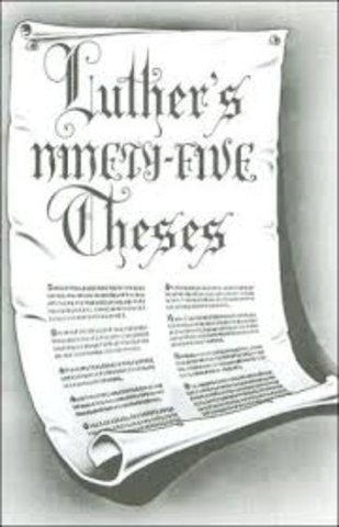 Martin Luther presents the nighty five theses