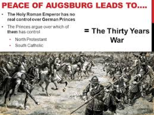 The Peace of Augsburg divides Germany