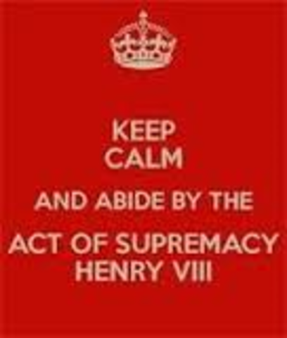The act of Supremacy is passed in England