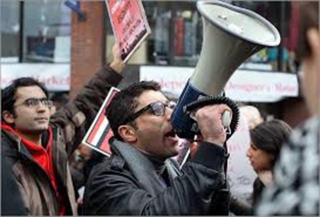 Start of the protestor's