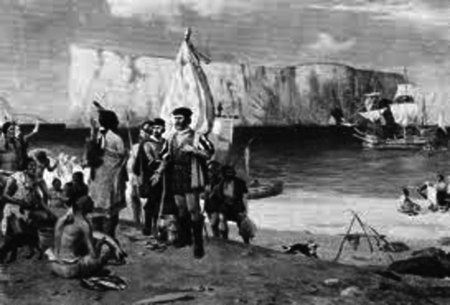 Jaques Cartier se rencontre avec les peuples indigenes.