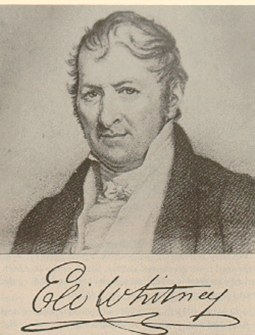 Eli Whitney Receives a Patent for the Cotton Gin