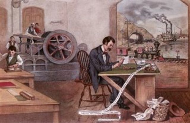 US Civil War ends; US experiences technological boom