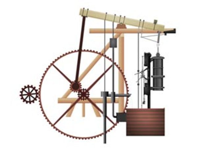 James Watt builds the first steam engine