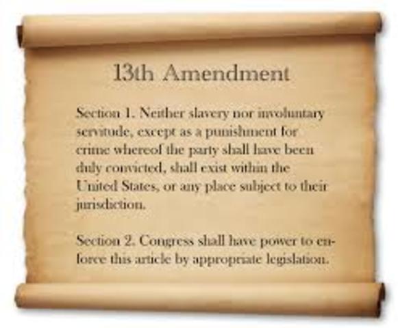 Thirteenth Ammendment to the United States Constitution is Ratified