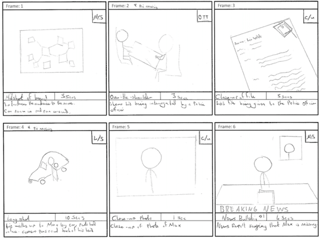 Storyboard and drafts
