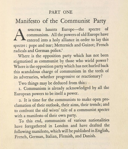 Marx and Engels publish The Communist Manifesto