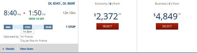 Plane flight to Dublin, Ireland