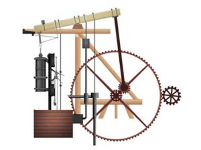 James Watt builds the first steam engine