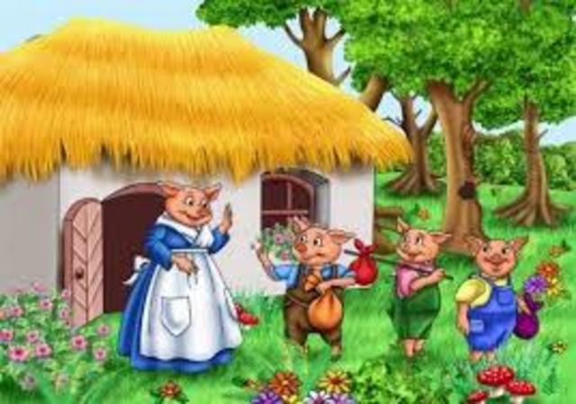The Three little pigs were very happy they did not get eaten by the Wolf