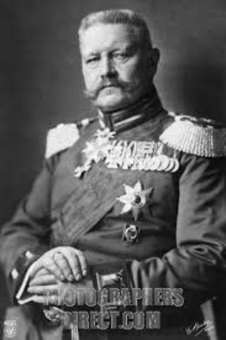 Hindenburg was recalled to the army.