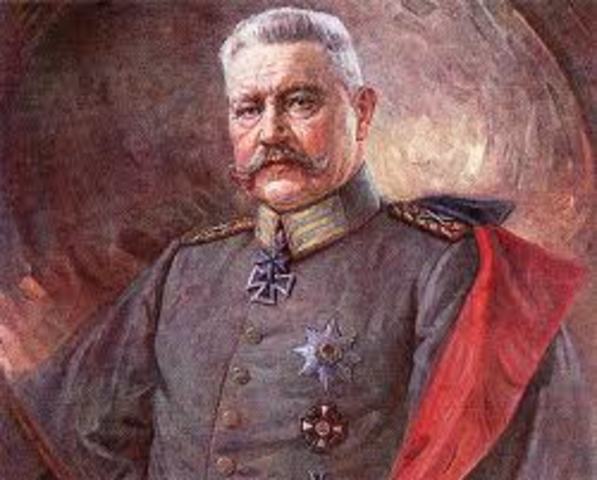 Hindenburg became an army chief of staff