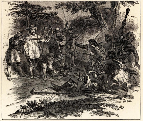 Champlain and the French aideng the Hurons