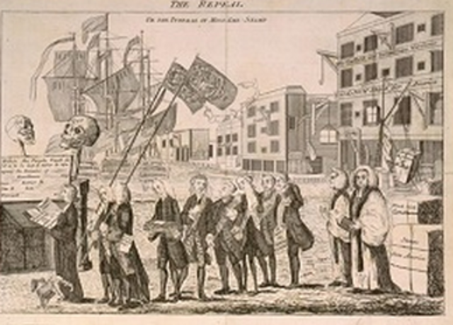 How the colonists reacted towards the Declaratory Act