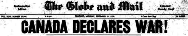 canada declared war