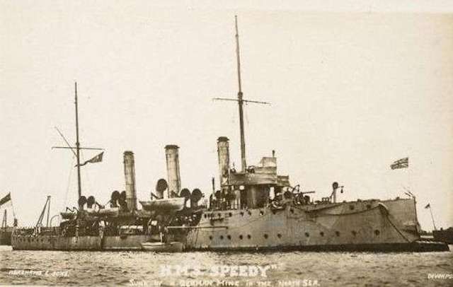The HMS Speedy sinks