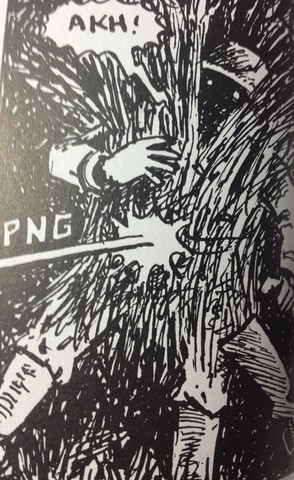 Vladek shoots and kills a man.