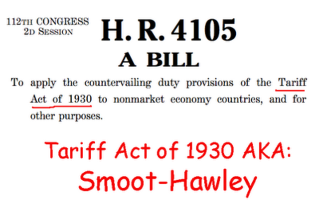 Smoot- Hawley Tariff Act