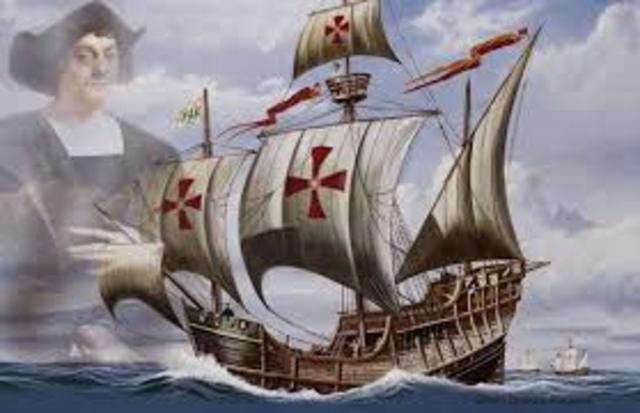 Christopher Columbus "discovers" America.