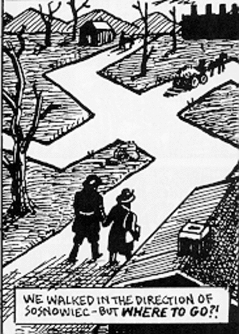 Vladek and Anja escape the ghetto.