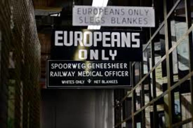 Though apartheid officially began