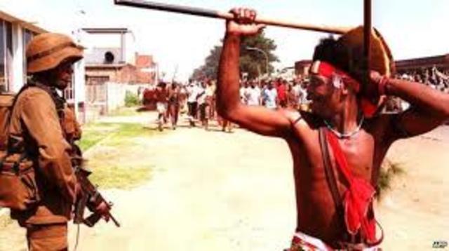 clash between Black protesters and sercurity forces