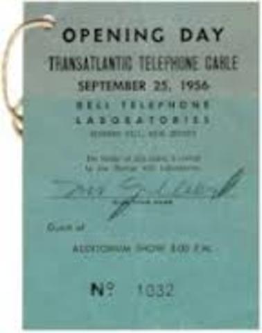 The first transatlantic telephone cable began operation.