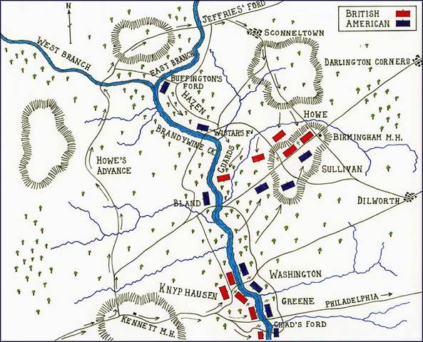 The British win the Battle of Brandywine, Pennsylvania
