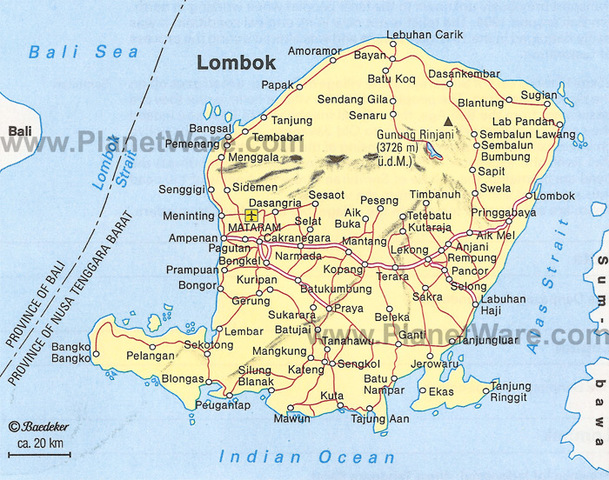 Cab Ride (Large scale map of Lombok)