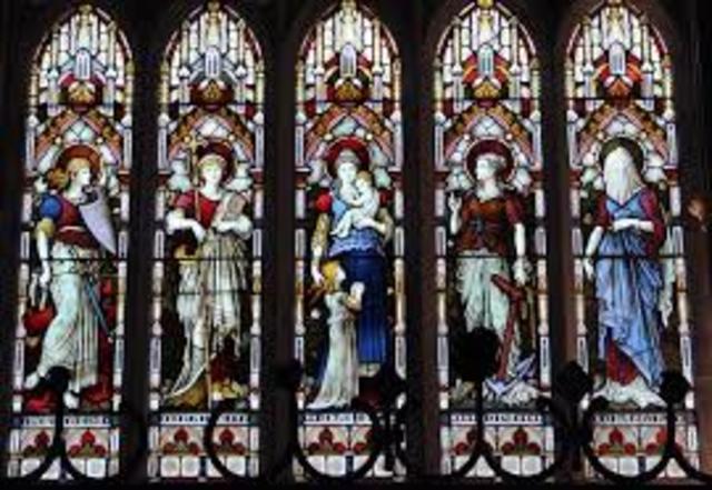 Stained glass and Gothic theme