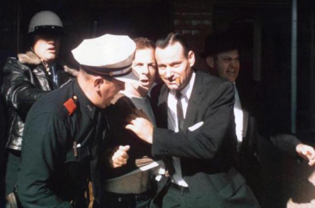 Lee Harvey Oswald is arrested