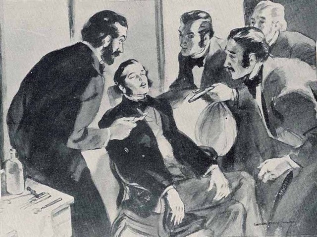 Использование закиси азота в качестве анестезии (Хорас Уэллс)