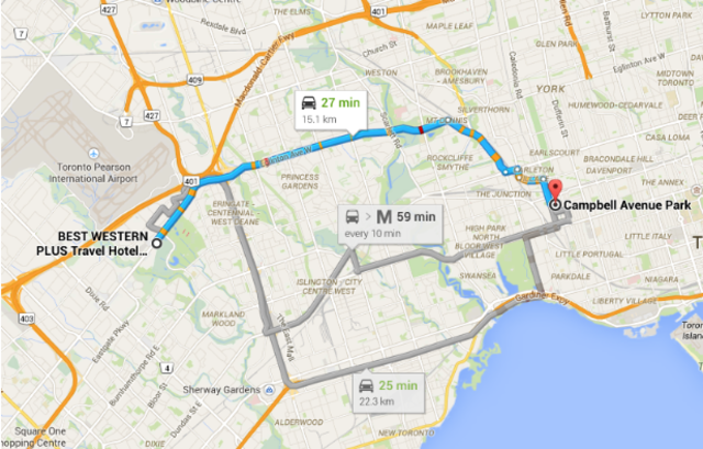 (3) Drive to Campbell Avenue Skating Rink