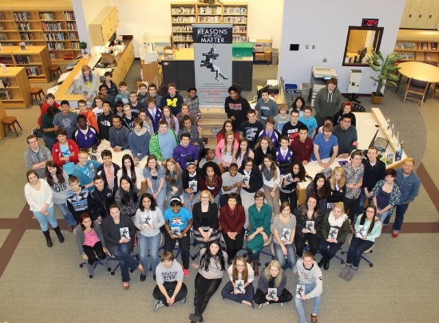 Jay Asher speaks in Battle Creek