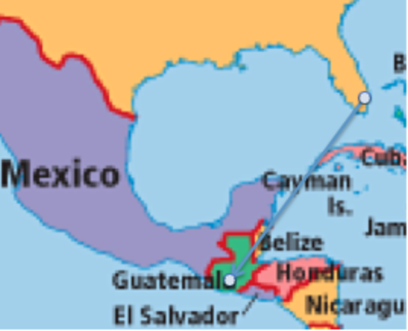 Flight to Guatemala City, Guatemala