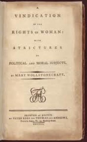 Wallstonecraft Begins Feminist Movement With "Vindication of the Rights of Women"