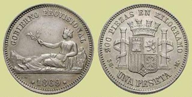 Implantación de la peseta como unidad monetaria nacional