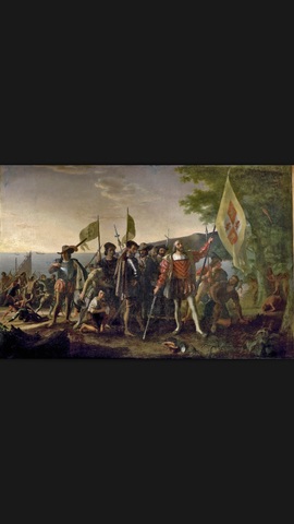 Colombus encounters America; completion of reconquista in Spain