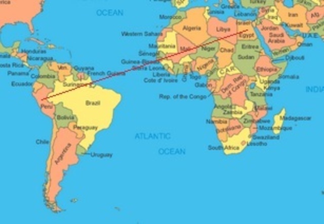 Flight from Lima, Peru to Cairo, Egypt