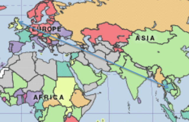 Back to Edinburgh, flight to Thailand