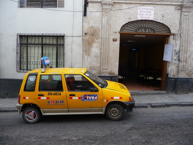 Last leg of the flight! Take taxi to Arequipa airport.