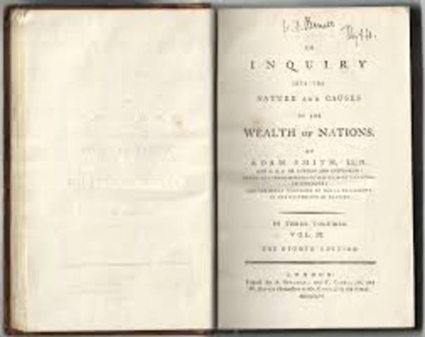 American Revolution and Adam Smith publishes his Wealth of Nations