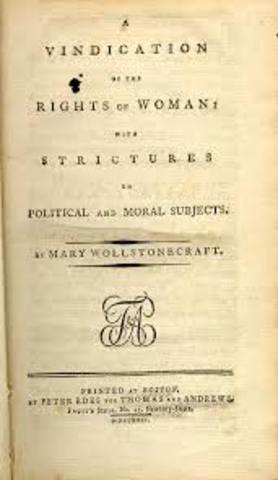Wollstonecraft Begins Feminist Movement with Vindication of the Rights of Woman