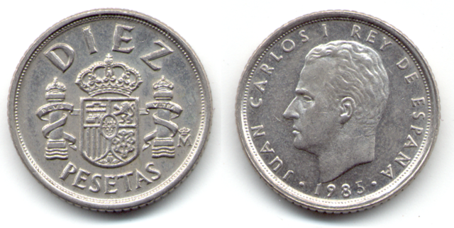 Aprobación de la peseta en España