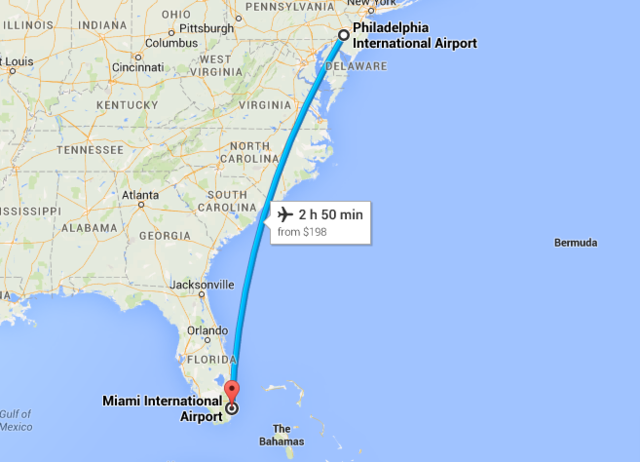 (36) Flight from Philidelphia to Miami