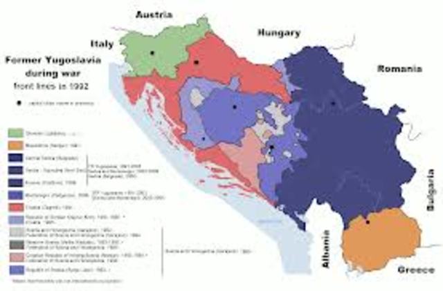 Balkan conflicts begin in former Yugoslavia, beak up of Soviet Union