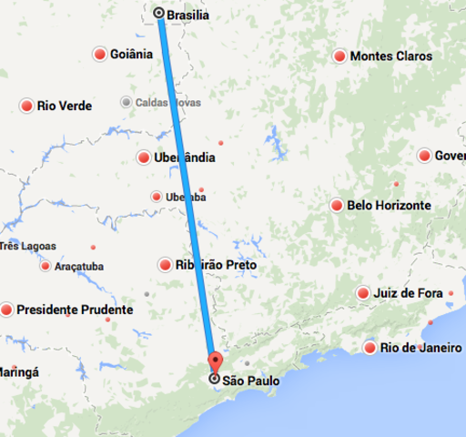 Flight from Brasilia to Sao Paulo