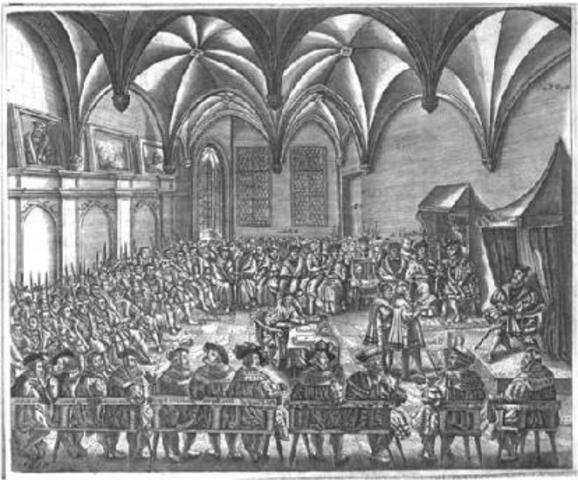 Peace of Augsburg ends religious war in Germany; Charles V abdicates