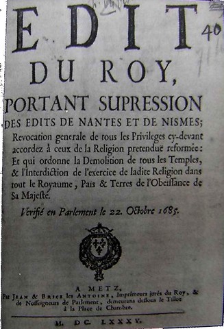 Edict of Nantes ends French religious wars
