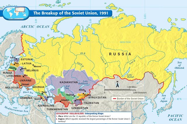 Break-up of Soviet Union; Balkan conflicts begin in former Yugoslavia